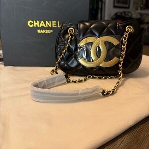 Chanel Black and Gold Quilted Women's Bag VIP / Gift with Purchased